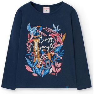 Boboli Stretch Knit T-shirt Met Lange Mouwen Blauw 10 Years Meisjes