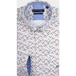 Giordano Casual hemd korte mouw Bruin League Diagonal Print 416031/80