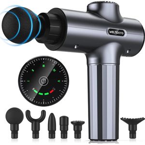 Massagepistool voor Diepe Weefselmassage - 6 Massagekoppen en 5 Snelheden voor Spierpijnverlichting