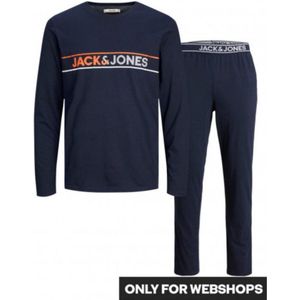 Jack & Jones Pyjama lange broek/Homewear set Blauw Katoen 12248589-Navy Blazer176