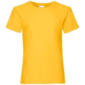Fruit Of The Loom Meisjes Kinder Valuegewicht T-shirt  Korte Mouwen (2 stuks) (Zonnebloem Geel)