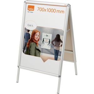 Nobo Stoepbord Aluminium met Clicklijst - Reclamebord - 70x100cm - Weerbestendig