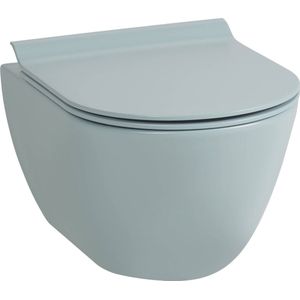Ben Segno Hangtoilet - Compact Xtra Glaze+ Free Flush - Mat Azuur - WC Pot - Toiletpot - Hangend Toilet