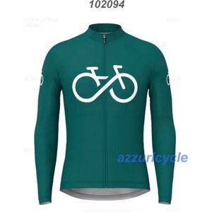 Fietsshirt lange mouw S groen met opdruk