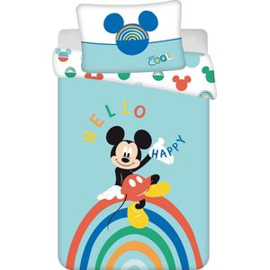 Disney Mickey Mouse BABY Dekbedovertrek Regenboog - 100 x 135 cm - Katoen