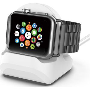 By Qubix - Apple Watch Houder - Siliconen - Wit - Geschikt voor Opladen