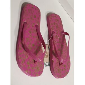 Dames teenslippers - badslippers - Foot Wear - roze panterprint maat 36