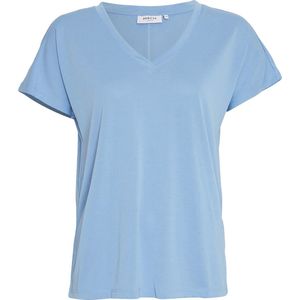 MSCH Copenhagen Mschfenya Modal V Neck Tee Tops & T-shirts Dames - Shirt - Donkerblauw - Maat L/XL