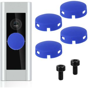 2 sets deurbelknoppen, 4 siliconen hoezen en 2 metalen schroeven. Bestand tegen ultraviolette straling. Waterdichte vervangende deurbelknop voor Ring Doorbell Pro (blauw).
