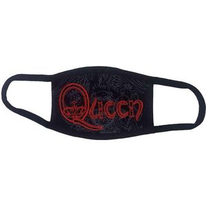 Queen - Red Retro Logo Masker - Zwart