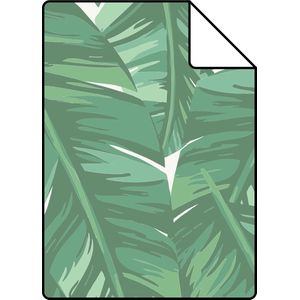 Proefstaal ESTAhome behang bananenbladeren jade groen - 26,5 x 21 cm - 139014-S