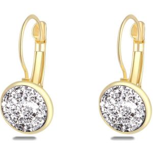 Oorbellen dames | goudkleurige dames oorbellen | oorhangers | zilveren stenen | glitter oorbellen | cadeau voor vrouw | kerst | kerstcadeau voor vrouw
