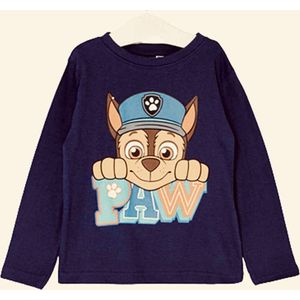 Paw Patrol Shirt - Lange mouw - Chase - Navy - Maat 98 (3 jaar)