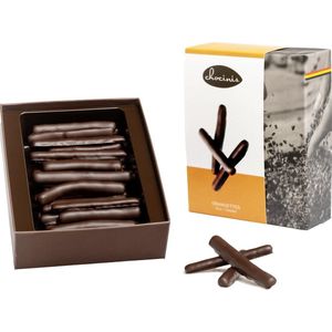 Duva Premium Gekonfijte Sinas in chocolade, Belgische Pure Chocolade met Sinaasappel, Orangettes 200g