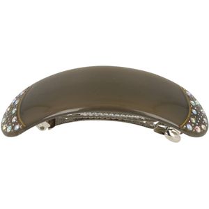 Haarsoires Haarspeld Groen Glanzend – 9 cm – Afgerond – Met Strass & Glitter Steentjes - Patentspeld Haarclip - Haarspelden voor Dames - Haarklem - Haarclip - Haaraccessoires - Hair Clip - Decoratieve Haaraccessoire