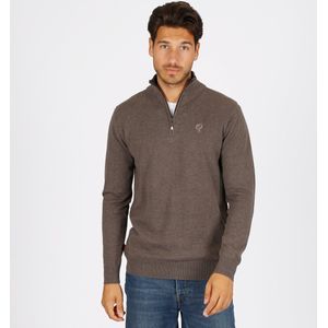 Q1905 - Kralingen - Gebreide Trui - Donker Taupe Melange