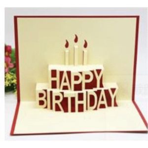 Verjaardagskaart - Wenskaart - 3D - Pop-up - Gevouwen Kaarten - Feestelijke kleurige wenskaarten - Cadeau - Inclusief envelop - Happy Birthday - Birthday Card - Greeting Card - Envelope included - Taart - Cake
