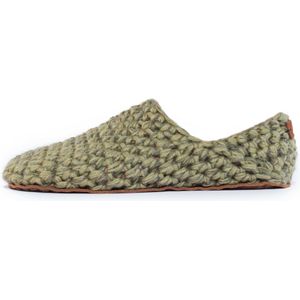 Kingdom of Wow - Sloffen Laag Unisex Wol Winter Moss Maat 40/41 - Handgemaakt