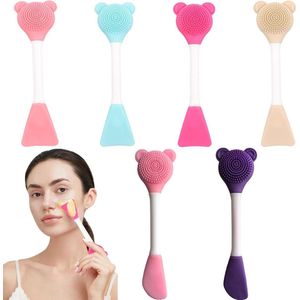 Poriënborstels set van 6 stuks voor gezichtsreiniging en -verzorging