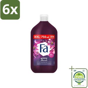 Fa - Mystic Moments - Bad- & Douchegel - Passiebloem - 750 ml - Voordeelverpakking - 6 stuks - Badgel - Douchegel