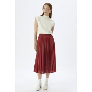 Midi-lengte Dun geplooid Rok