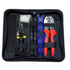 JVJ krimptang fotovoltaic zonne-energie (2.5-4-6 mm, 10-22 AWG) stekker draad en kabel krimpgereedschap krimpgereedschap striptang gereedschap kit