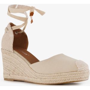 Blue Box dames sleehak espadrilles met strik beige - Maat 36