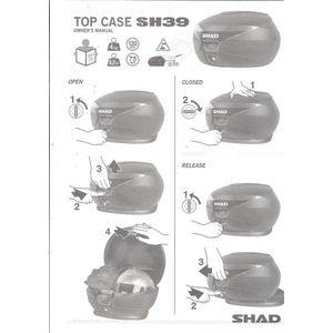 topkoffer 39l carbone persvergrendelingssysteem shad sh39 pour moto scooter neuf