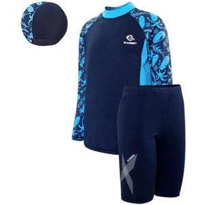 3-delige jongens rash guard zwempak met lange mouwen - sneldrogend en zonbescherming