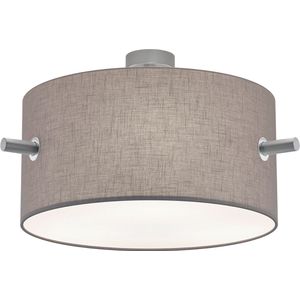 LED Plafondlamp - Plafondverlichting - Torna Coleno - E27 Fitting - Rond - Mat Nikkel - Aluminium