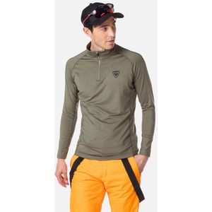 Heren classique halve rits baselayer - Vijgen groen - Medium