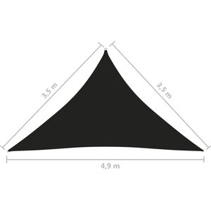 vidaXL-Zonnescherm-driehoekig-3,5x3,5x4,9-m-oxford-stof-zwart