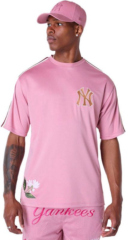 New Era Mlb Floral New York Yankees T-shirt Met Korte Mouwen Roze M Man,Vrouw