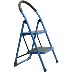 GEKO - Opvouwbare Ladder - Blauw - 2 Treden - Veiligheidsvergrendeling