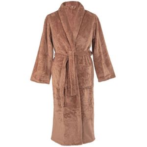 Tiseco - Kamerjas PIPPA - Zachte Jacquard Flanel, pluizig, warm - S/M, bruin