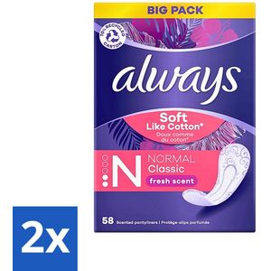 Always - Inlegkruisjes - Normal - Fresh - Voordeelverpakking - Voordeelverpakking - 2 stuks
