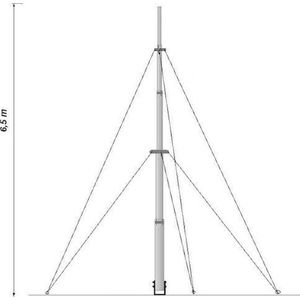 WL4 MT65 Telescopische universele aluminium mast 6,5m met tuikabels voor camera of antenne