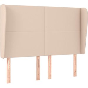 vidaXL - Hoofdbord - met - randen - 147x23x118/128cm - kunstleer - cappuccinokleur