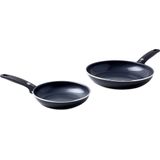 GreenPan Cambridge koekenpannenset Ø 20cm + Ø 28cm - zwart - inductie - PFAS-vrij