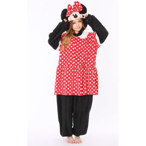 Minnie Mouse Onesie Pak Kostuum Outfit Huispak Jumpsuit Verkleedpak - (Disney) Premium Verkleedkleding - Halloween & Carnaval - SAZAC - Kinderen & Volwassenen - Onesize (155-182 cm)