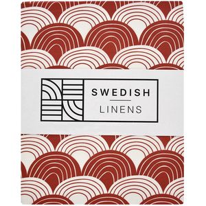 Swedish Linens - Kussensloop Rainbows (60x70 cm) - Kussensloop - Burgundy