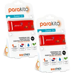 Parakito Navulbaar Anti-Muggen Armband Junior - Sport 2 stuks - Navulbaar - Langdurige Bescherming - Insectenwerend