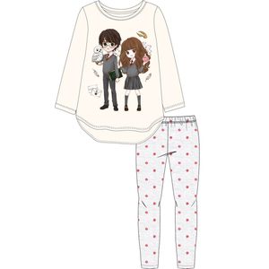 Harry Potter en Hermione pyjama katoen grijs maat 104