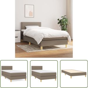 vidaXL Boxspring - Taupe - Inclusief Matras - 80x200 cm Boxspringbed - Boxspring - Tweepersoonsbed - Bed Frame - Taupeclub