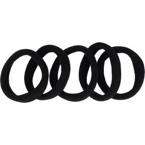 Haarsoires Haarelastieken basic - Endless klein 4cm - Zwart - Set van 5 - Eenvoudige Haar Elastieken voor Dagelijks Gebruik