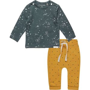 Noppies - kledingset - 2delig - Broek Kris Oker - Shirt Gale Dark Slade - Maat 50