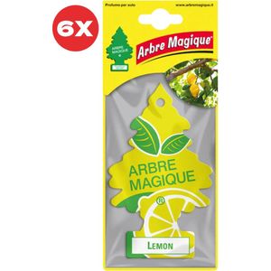 6 stuks Citroen Arbre Magique Geurboom luchtverfrisser voor in de auto Lemon – Car Parfum – Geurboompje – Geurbooster – Wonderboom – Geurverfrisser – Nieuwe Auto – Autogeur – Autoparfum – Geurblad