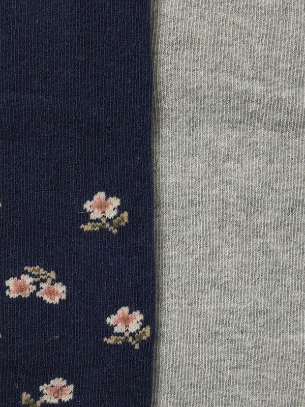 Vertbaudet - Set van 2 Panty's - Babymeisjes - Effen en met Bloemmotieven