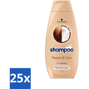 Schwarzkopf - Shampoo Repair & Care - Herstelt Beschadigd Haar - 400 ml - Bulkverpakking - 25 stuks