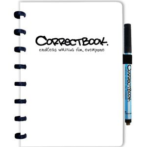 Whiteboard notitieblok / schrift - Correctbook - A5 - Gelijnd - Wit